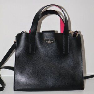 Kate Spade New York Black Pink Leather Putnam Drive Anissa Satchel
